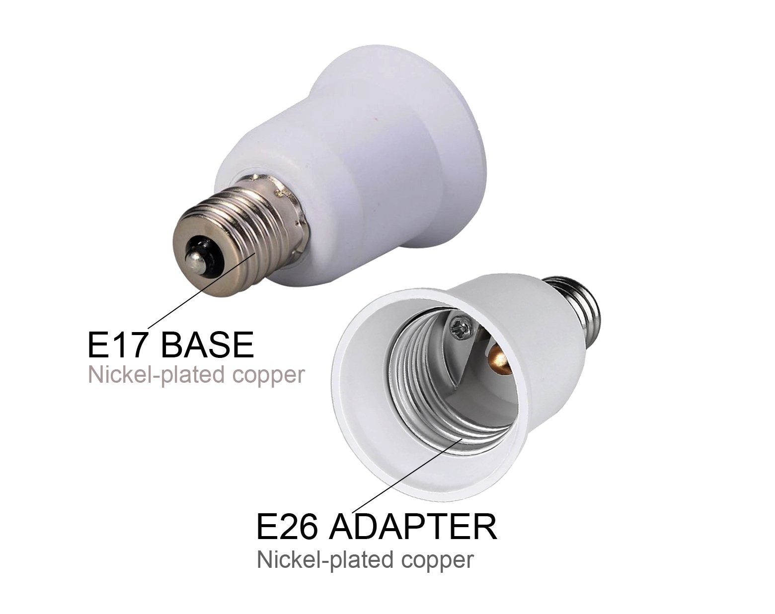 (6-PACK) SpiritLED E17 to E26 / E27 Socket Adapter,Intermediate base E17 to gallery