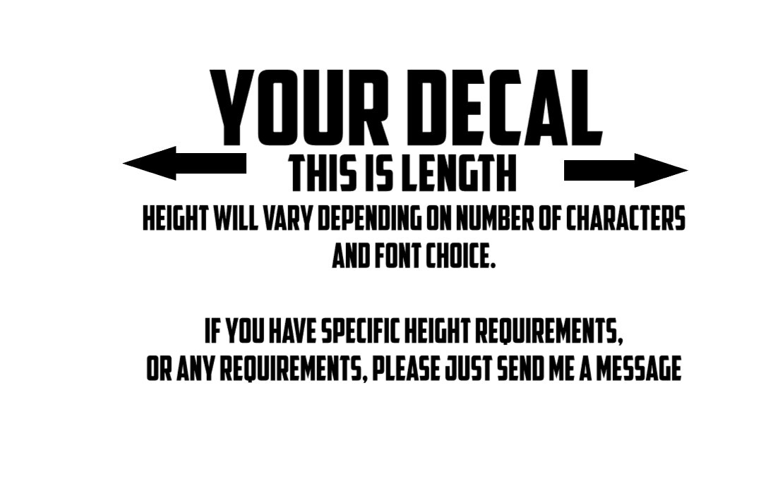 Custom Decal Sticker Vinyl Lettering Personalized Text,Window Wall Car Truck (14 gallery