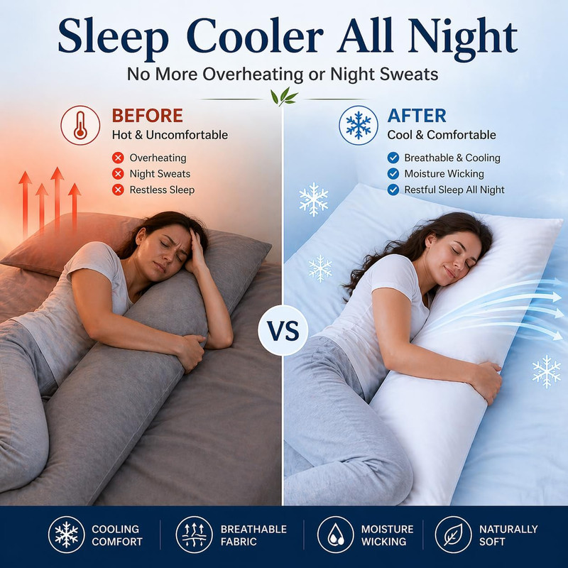 100% Rayon Derived from Bamboo Cooling Breathable Body Pillow Cover/Pillowcases gallery