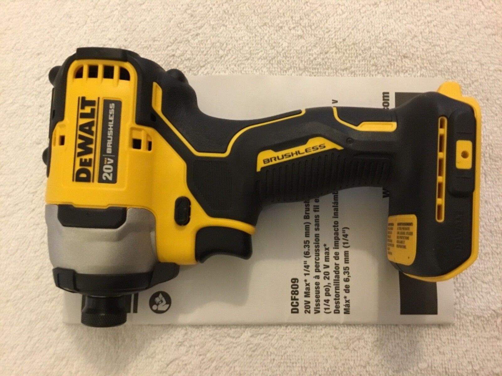 New Dewalt DCF809B 1/4" 20V 20 Volt Max Atomic Compact Brushless Impact Driver gallery