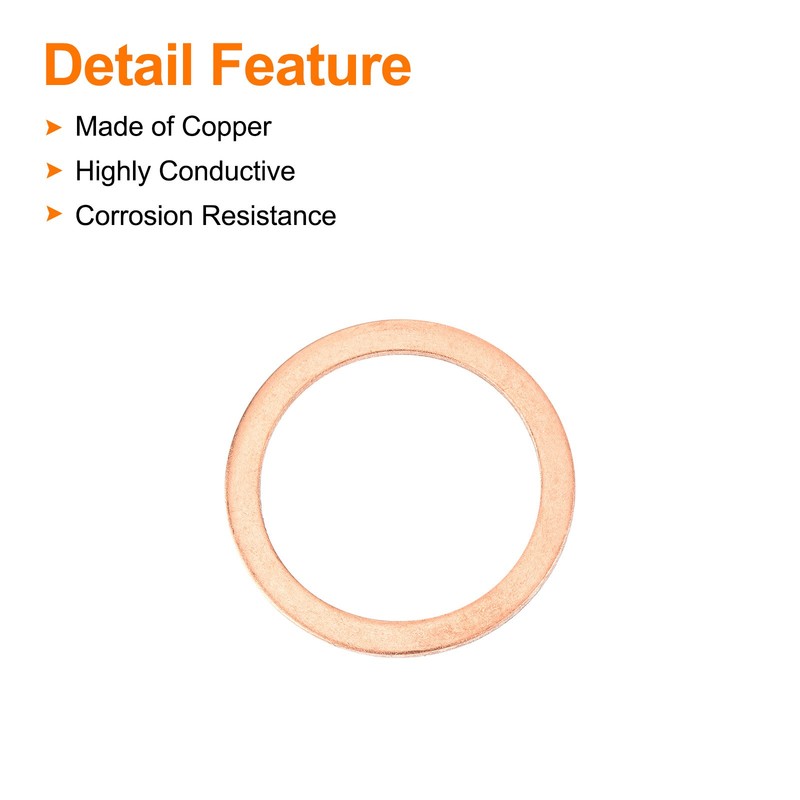 6 Pcs Flat Copper Washers 40x50x2mm Copper Flat Sealing Ring Washer gallery