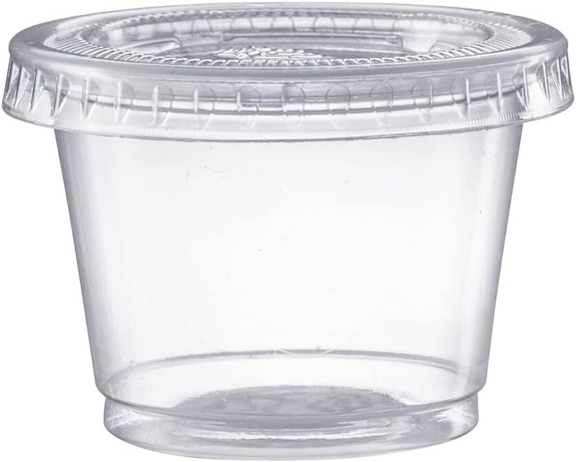 4 oz Plastic Clear Disposable Portion Cups with Lids for Sauce Cup BPA Free gallery