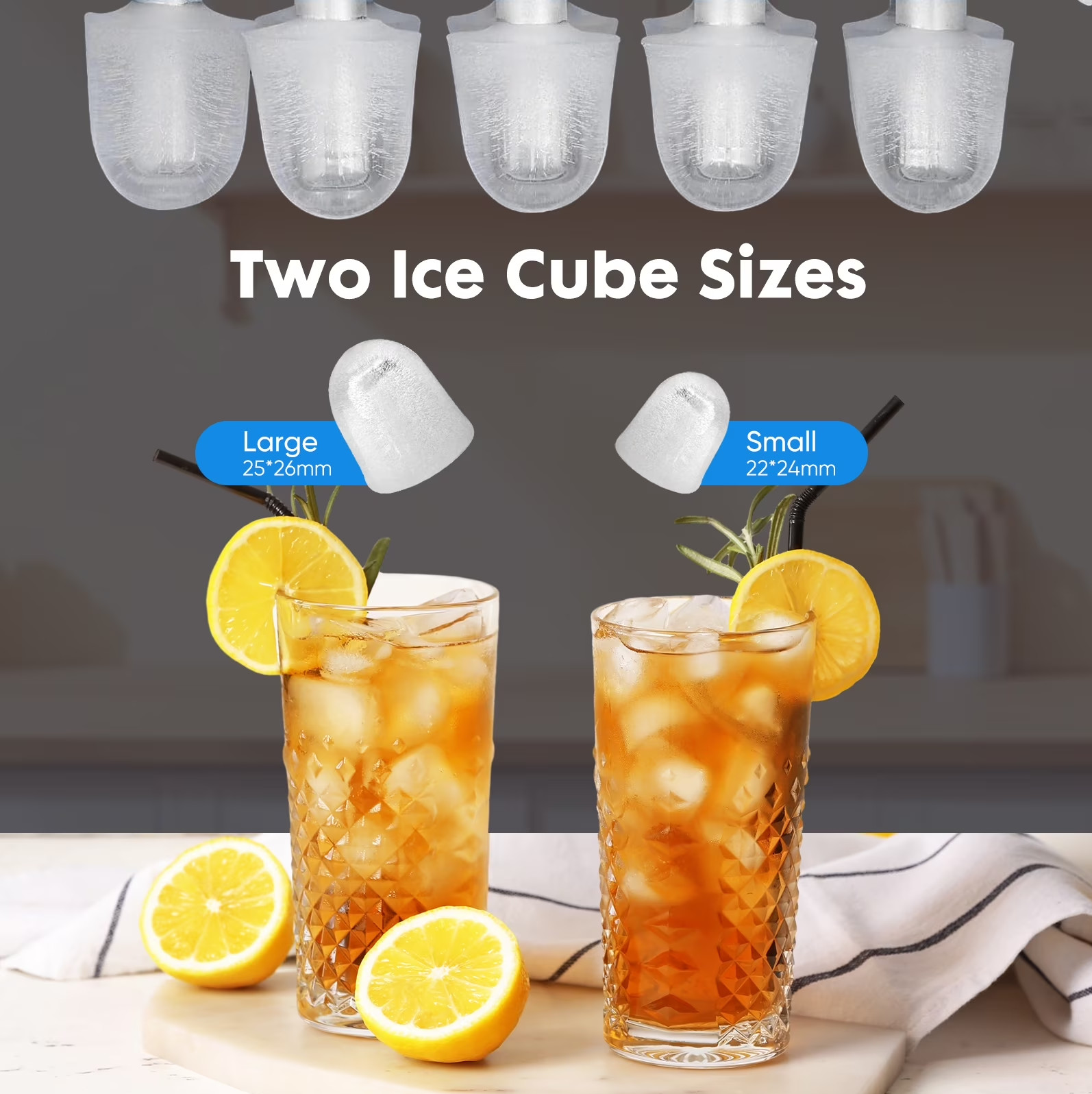 Portable Countertop Bullet Ice Maker Ice Machine with Ice Scoop 26lbs/24hrs gallery