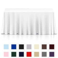 5 Pack Rectangular Wedding Banquet Polyester Fabric Tablecloth