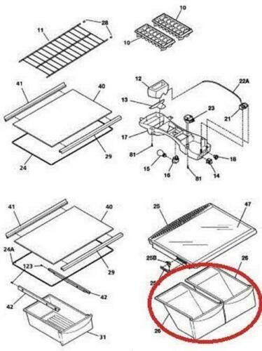 Crisper Drawer Compatible with Frigidaire Refrigerator 240337103 ( 2 Pack ) gallery