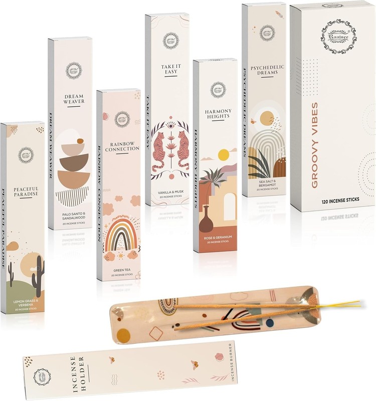 Luxury Aromatherapy Incense Stick Set - 120 Natural Sticks with Holder for Gifts gallery