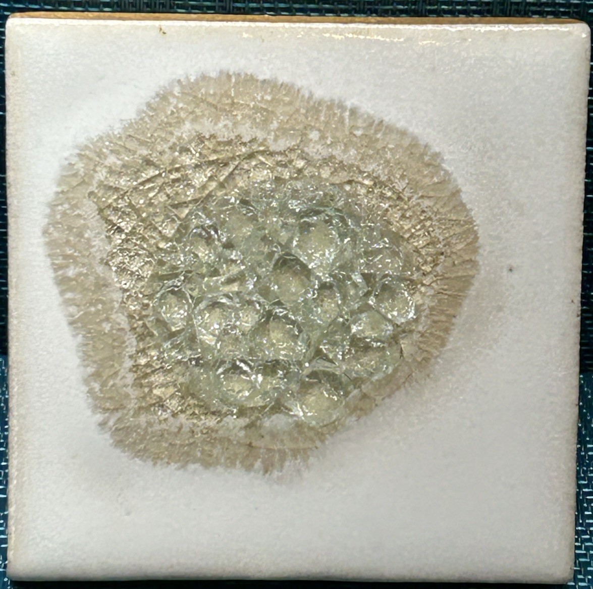 Dock 6 Pottery Geode Style Glazed Crackle Light Teal Green 4” Coaster gallery