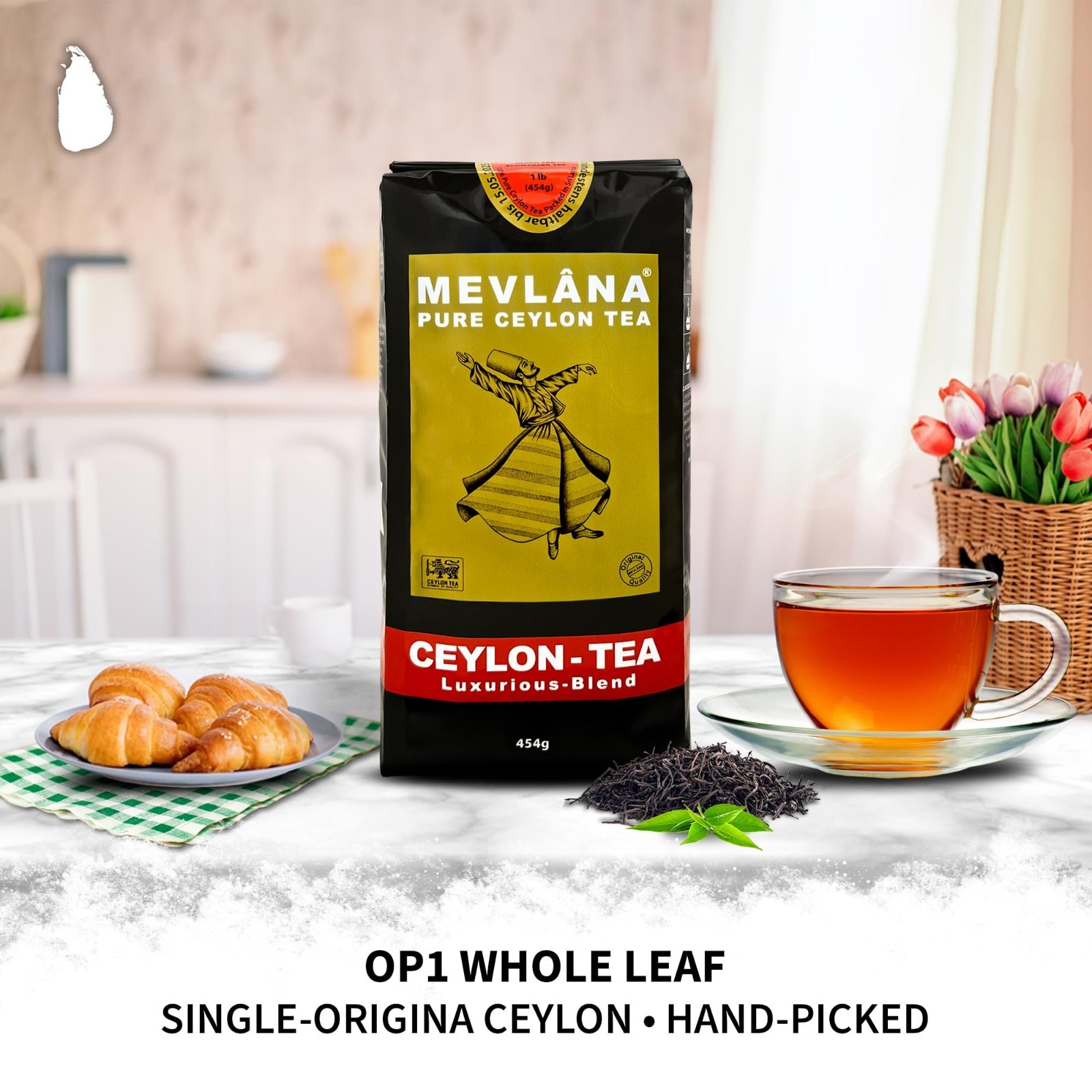 Premium Ceylon Loose Leaf Black Tea - Rich, Smooth Flavor | 1lb OP 1 Grade gallery