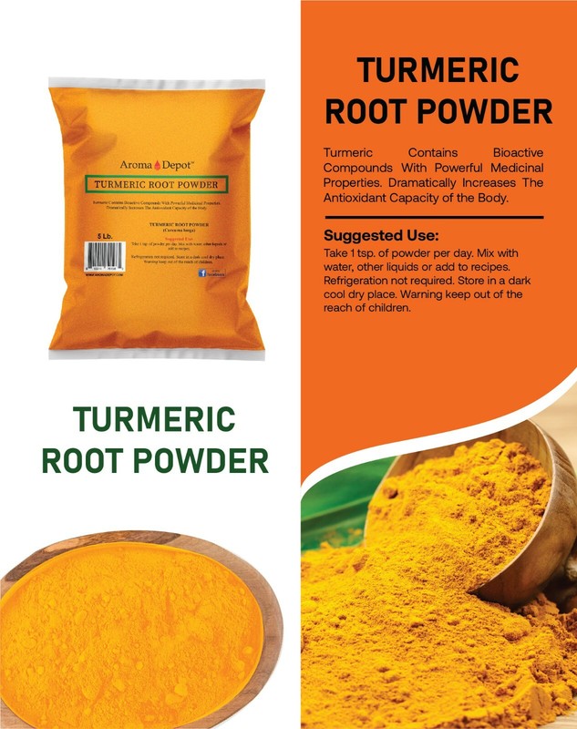Tumeric Root Powder 8 oz. Pure (Curcuma longa) Curcumic Turmeric Spice gallery