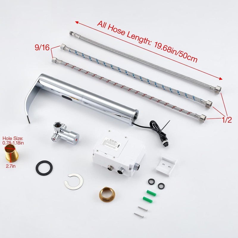 Touchless Bathroom Sink Faucet Automatic Sensor Waterfall Vessel Hands-Free Tall gallery
