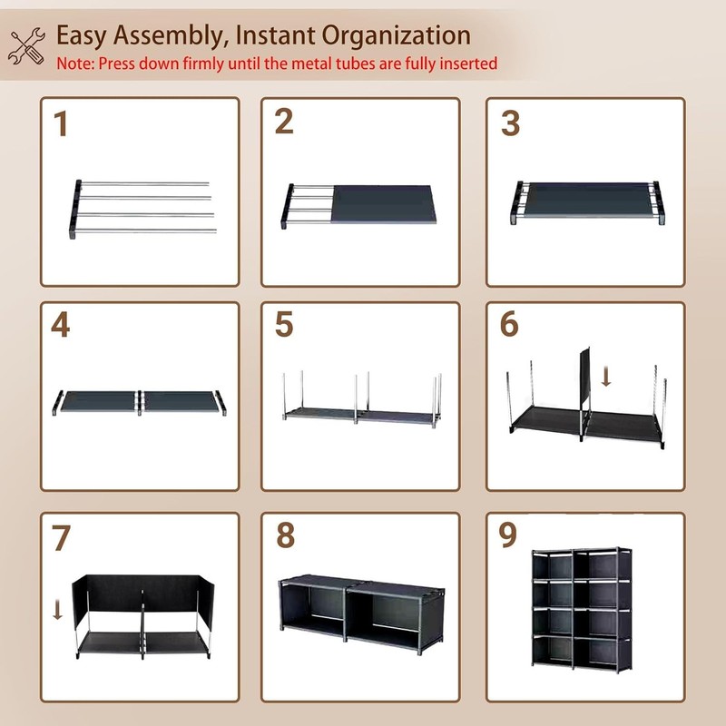 Versatile 5-Tier Cube Storage Organizer - Modern Black Bookshelf for Any Room gallery