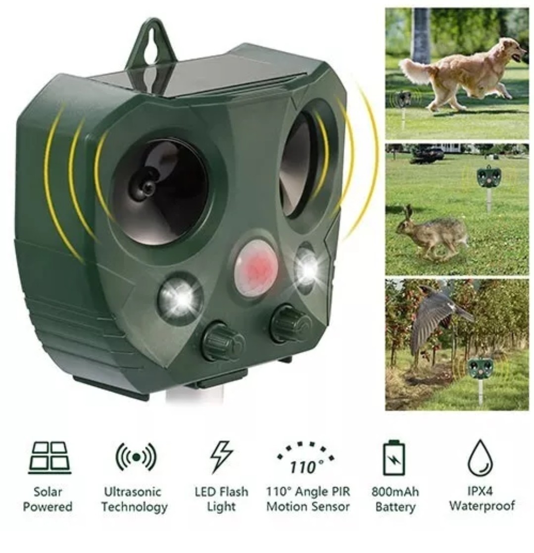 Ultrasonic Animal Repeller Solar Powered Repellent with Motion Sensor iMountek gallery