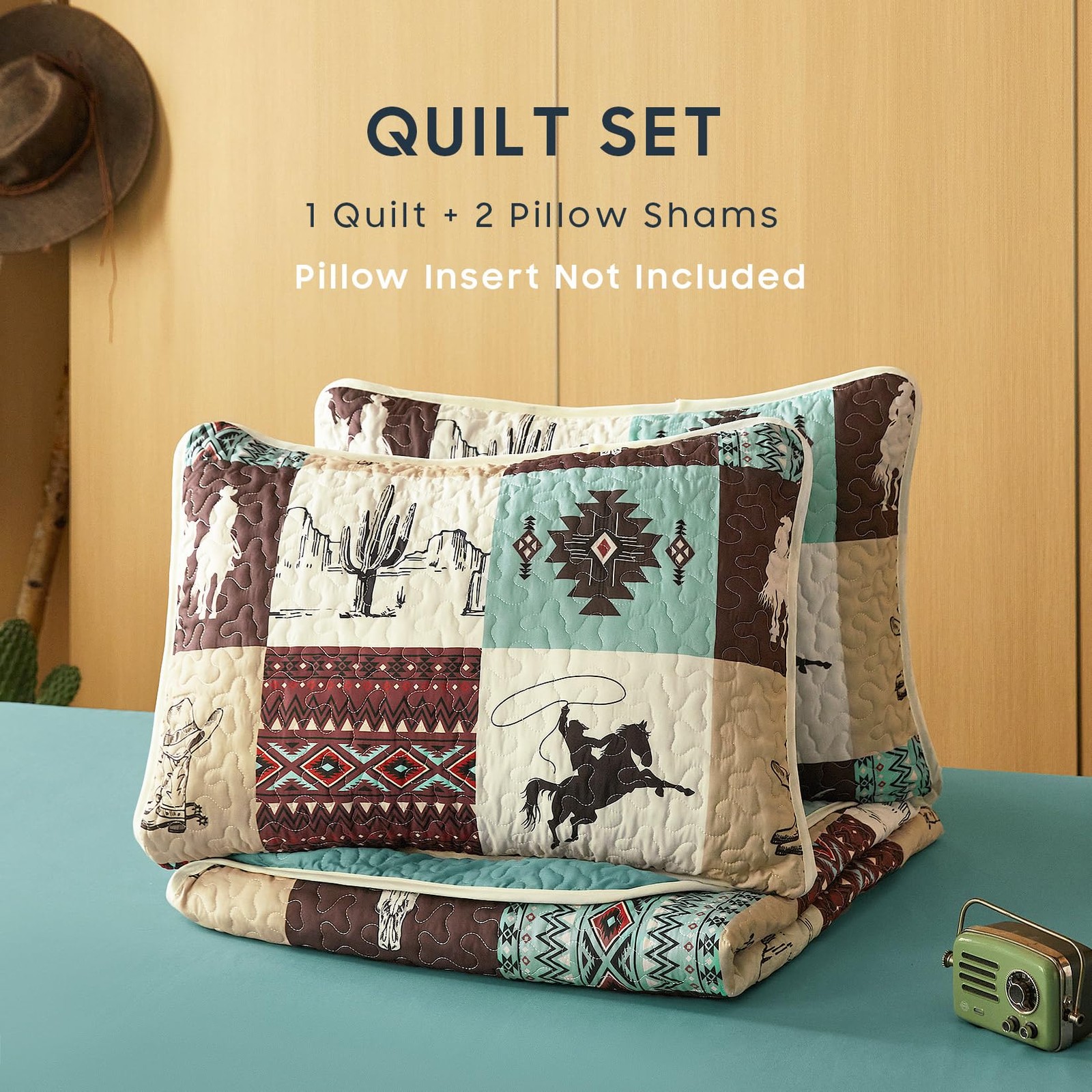 - Western Quilt Set, Southwestern Aztec Country Horse Cowboy Ranch Tribal Nat... gallery