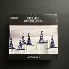 Halloween String Lights 8 Witch Hats LED 31 Feet Long Indoor/Outdoor