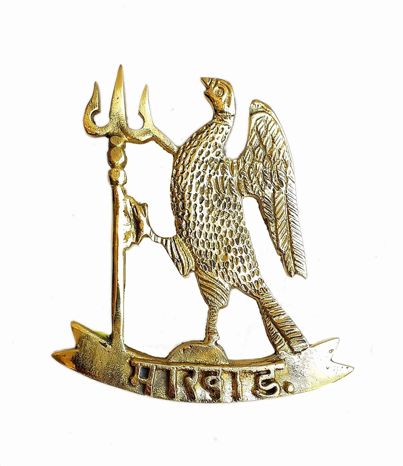 Brass Marwar Logo Monogram Eagel Holding Trishul Symbol Wall Hanging Decor gallery