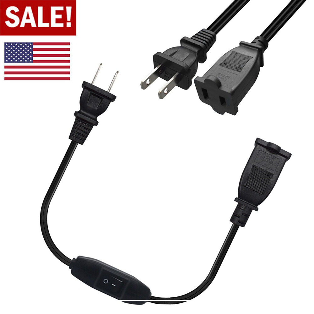 Extension Cord, 2-Prong Polarized Extension Cord with On Off Switch For Chargers gallery