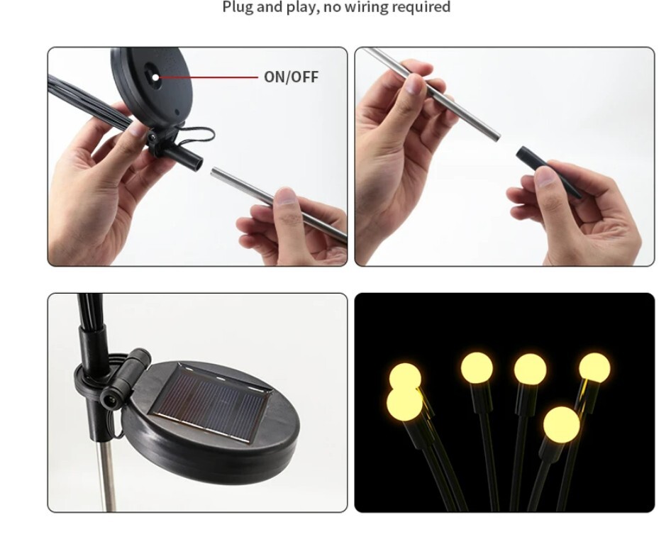 DONWELL LED Solar Firefly Waterproof Swaying Lamp Outdoor Landscape Garden Light gallery