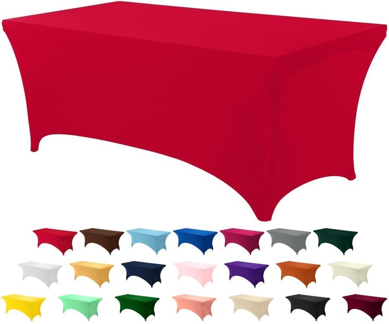 Utopia Kitchen Spandex Tablecloth 10 Pack [6FT, Red] Tight, Fitted, Washable... gallery