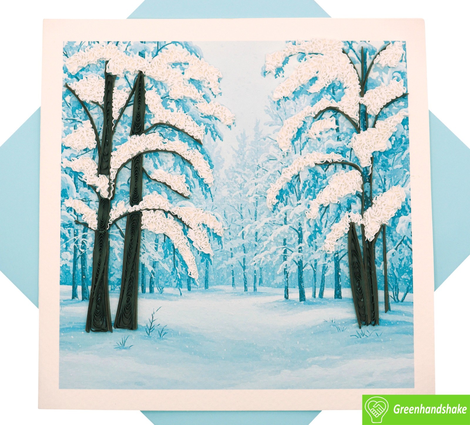 Winter Wonderland Quilling Greeting Card - Unique Handmade Art gallery