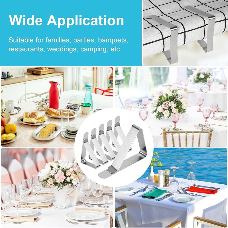 Rustproof Classic Table Cloth Holder Clips - Ideal for Camping & Parties gallery
