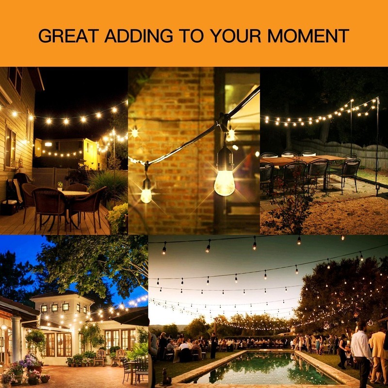 48FT Outdoor String Lights Weatherproof for Wedding Patio Garden Backyard Party gallery