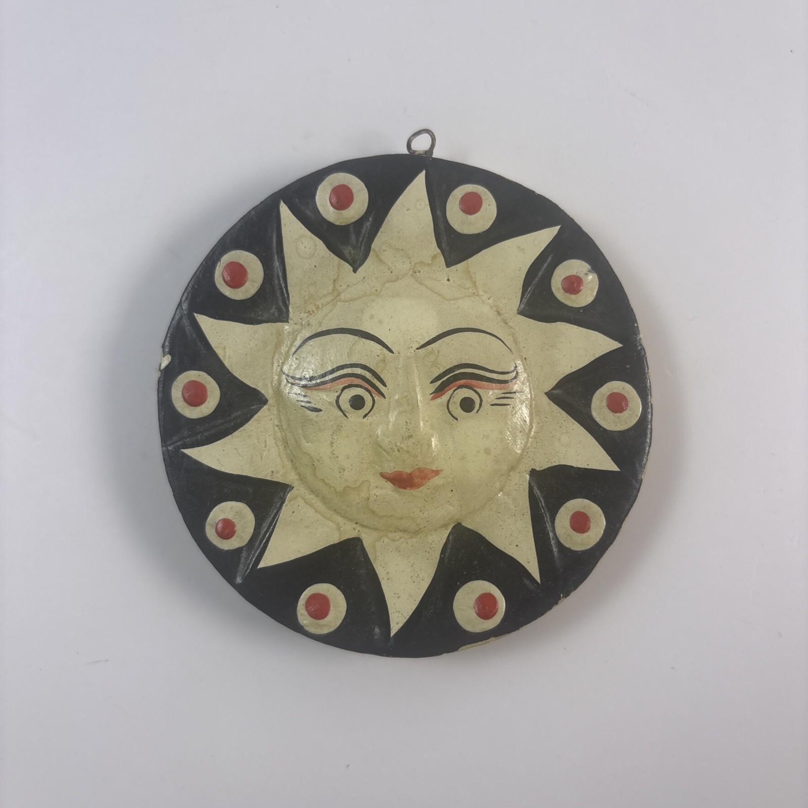 Celestial Sun & Moon Eclipse double sided wall hanging Piece painted 3” gallery