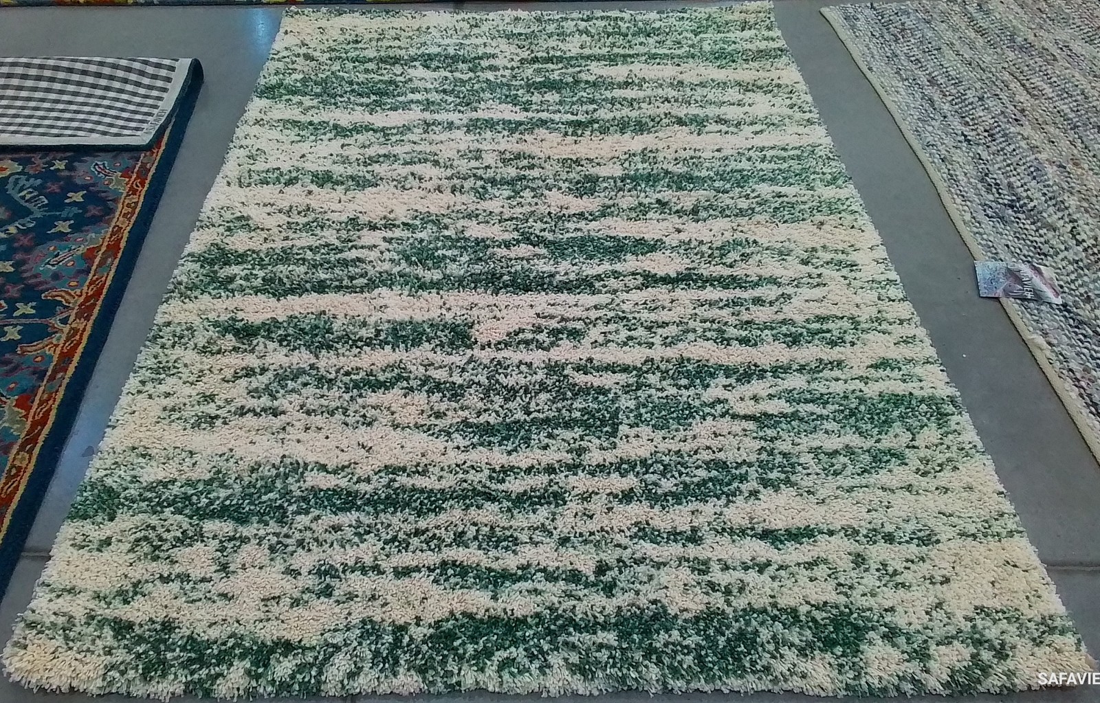 IVORY / GREEN 5'-3" x 7'-6" Back Stain Rug, Reduced Price 1172801592 SGH206Y-5 gallery