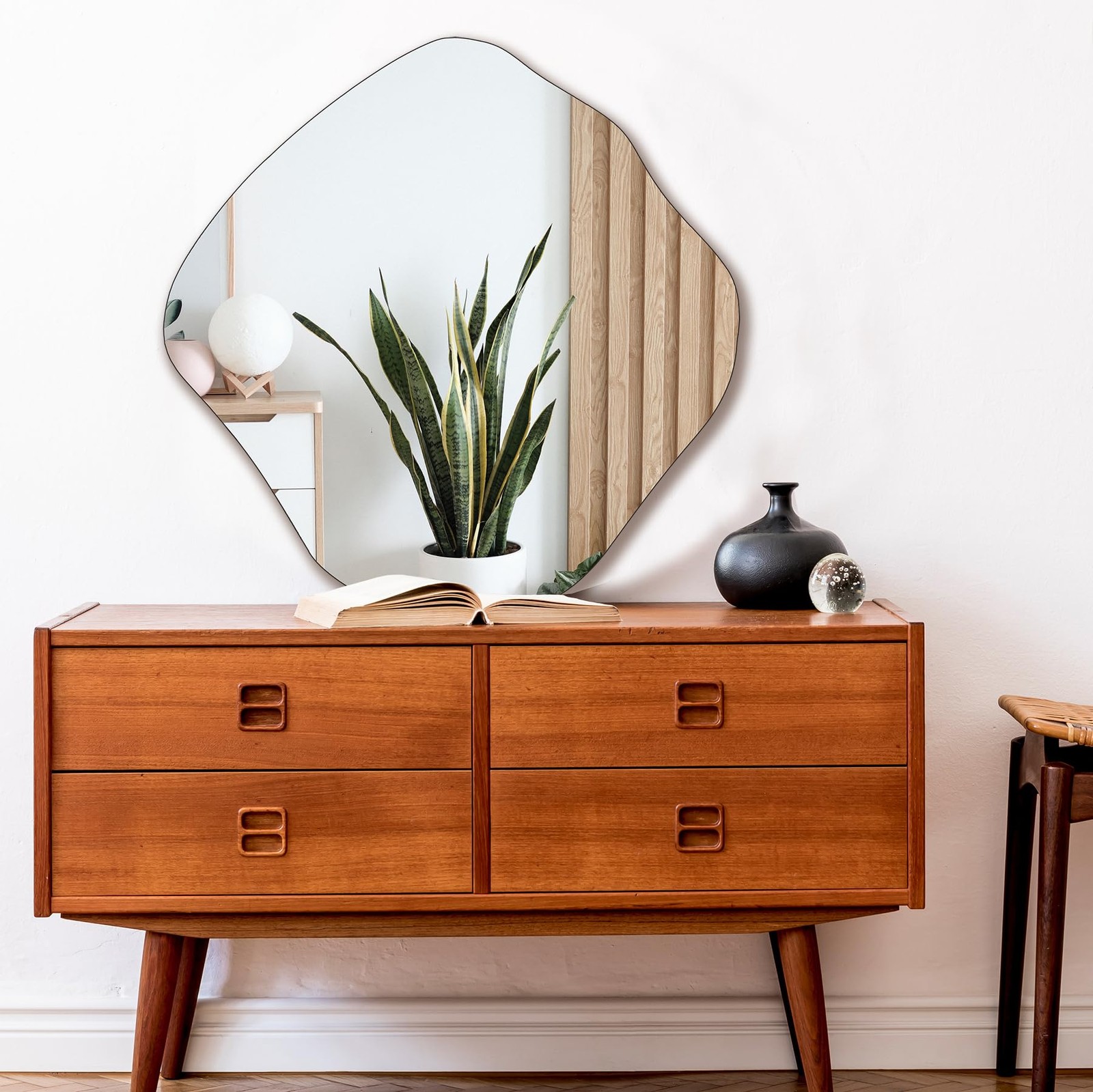 BOMINICA Irregular Asymmetrical Frameless Wall Mirror for Bathroom Living Room gallery