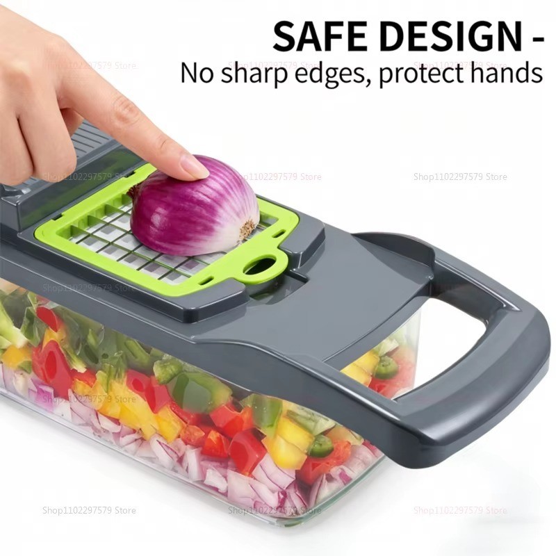 Vegetable Chopper Slicer Dicer Stainless Blades Food Cutter 30cm/12in gallery