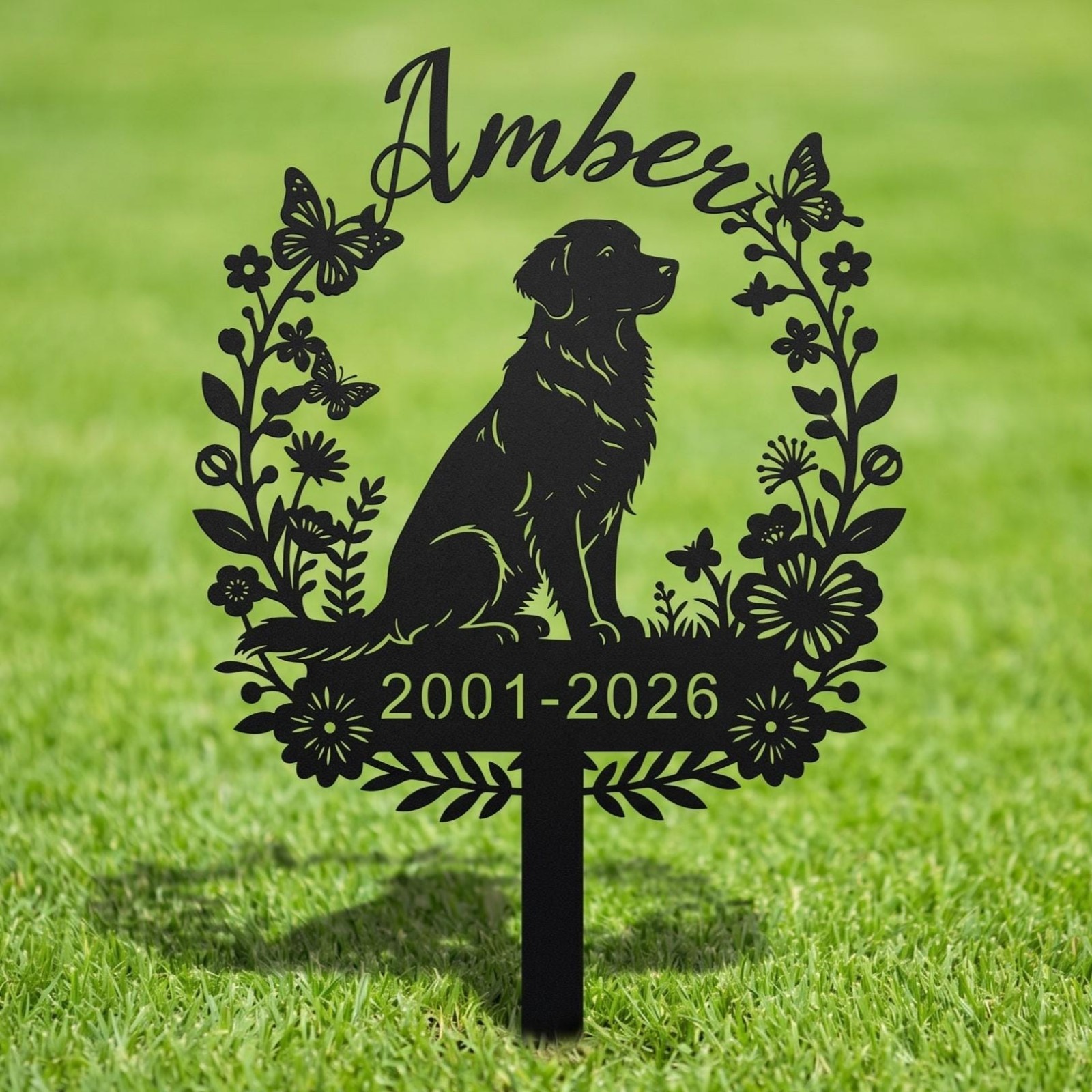 Personalized Dog Memorial Garden Stake, Custom Pet Loss Yard Sign gallery