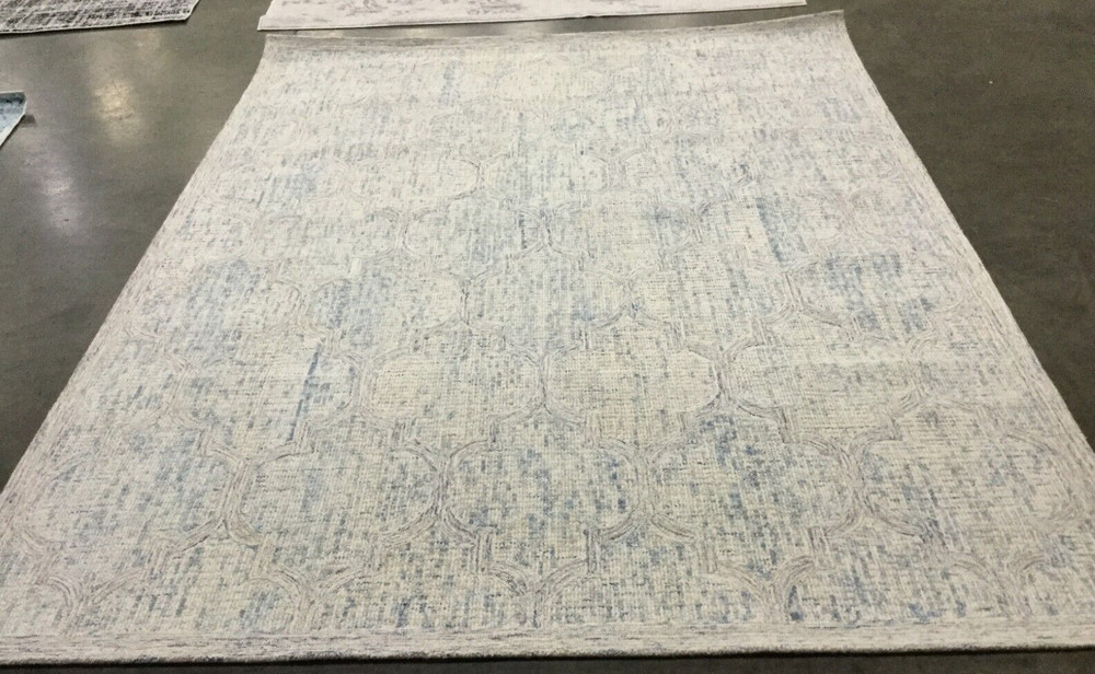 IVORY / LIGHT BLUE 8' X 10' Broken Thread Rug Reduced Price 1172655633 ABT474B-8