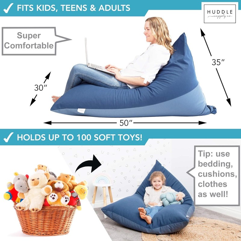 Bean Bag Storage Extra Large Designer Beanbag Chairs for Kids Teens 50"x35"x30" gallery
