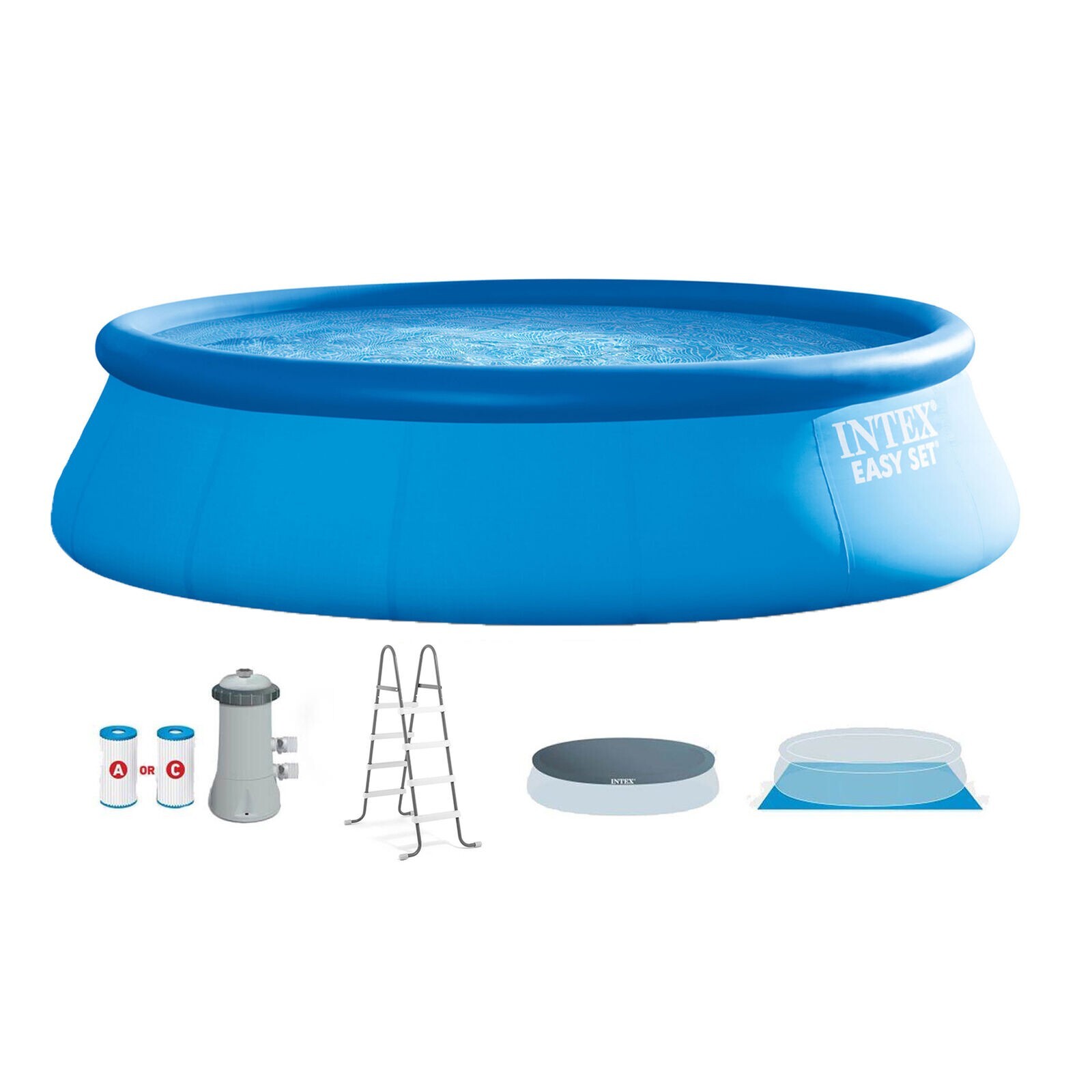Intex 15' x 48" Inflatable Easy Set Above Ground Swimming Pool w/ Ladder & Pump gallery