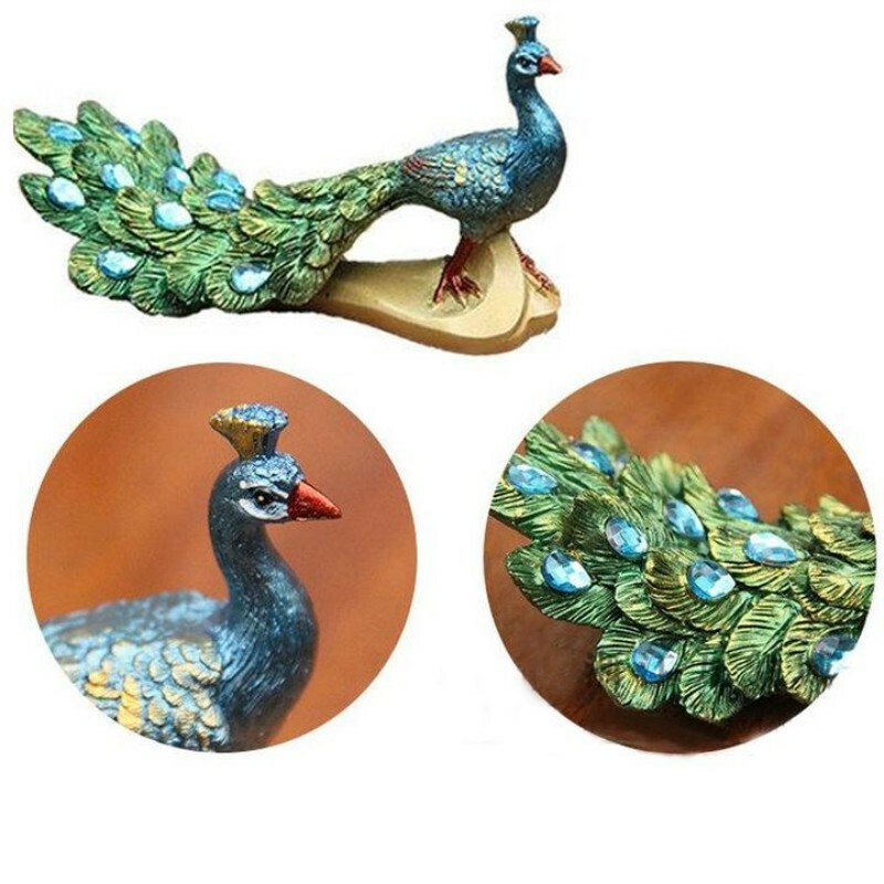 Small Peacock Resin Crafts Statues Best Gift Figurine Home Art Decor Figures New gallery