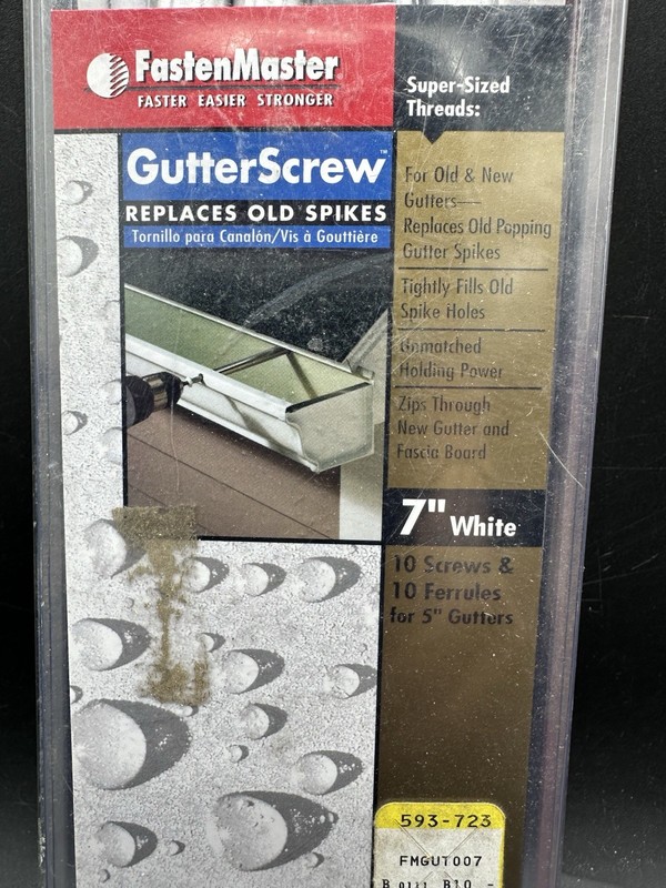 FastenMaster 7" White Gutter Screws (10 screws total) for 5" Gutters gallery
