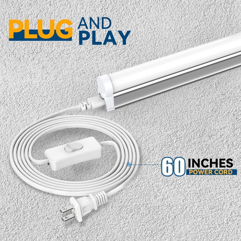 12 Pack LED T5 Integrated Single Fixture 4FT 2200lm 6500K 20W LED Shop Light ETL gallery