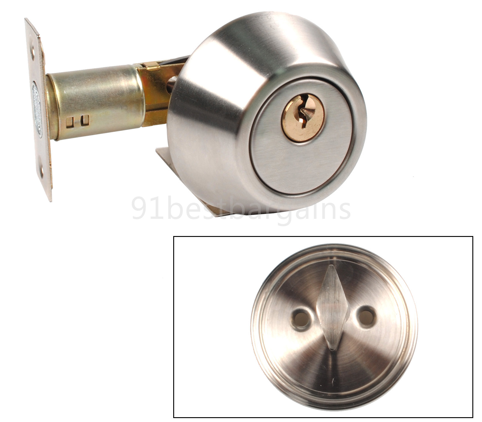Door Lock Keyed Entry Lock 3 keys Chrome Single Cylinder Deadbolt Dead Bolt gallery