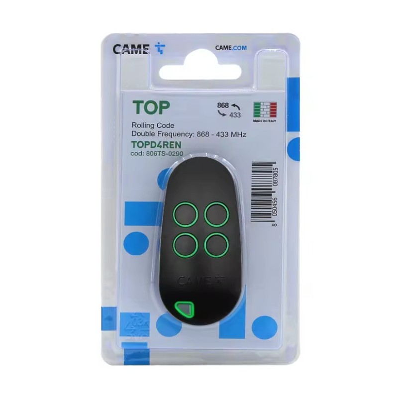 CAME TOPD4REN 806TS-0290 Rolling Code 433/868MHz. Garage Gate fob Remote Control