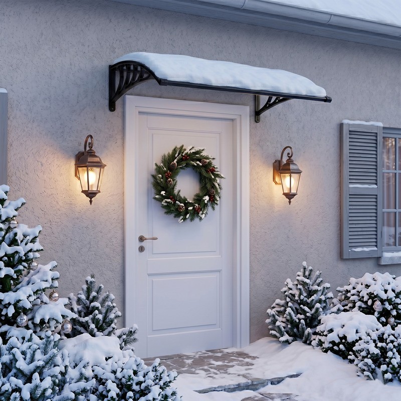 Window Awning Door Canopy Polycarbonate Cover Patio Door Awning UV Rain Snow gallery