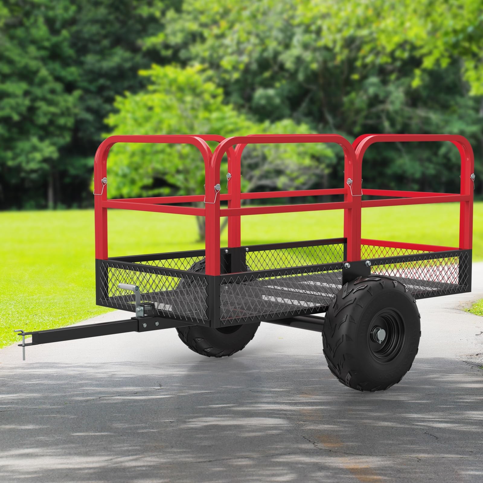 Utility Cart Trailer ATV UTV Dump 1700lbs 17Cu Ft Lawn Mower Garden Tow Behind gallery