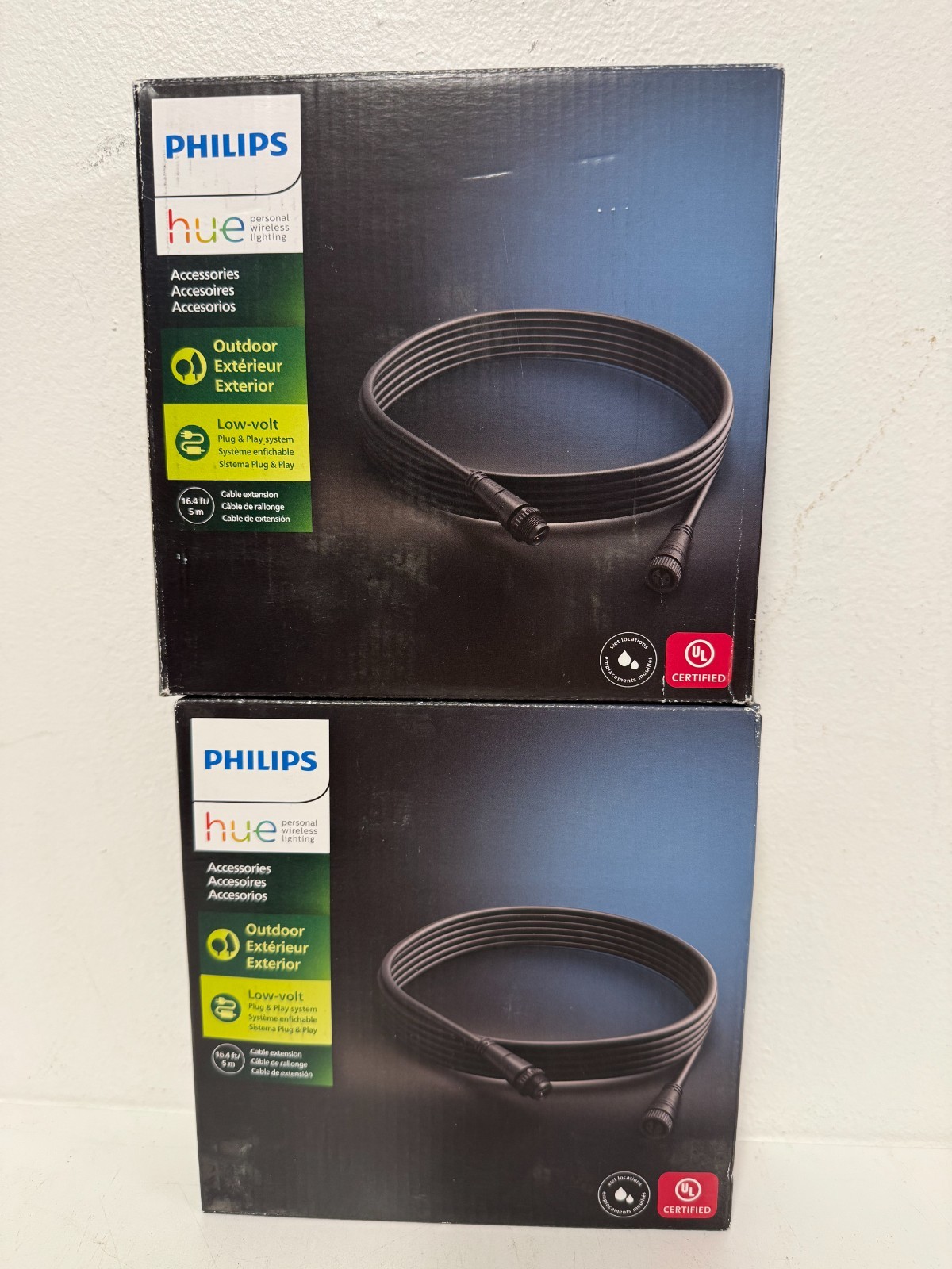 2 PACK- NEW - Philips Hue 16 ft Outdoor Low Voltage Cable Extension 1742430VN gallery