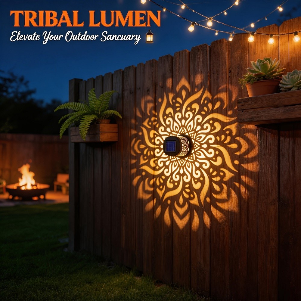 Solar Mandala Mosaic Lights 7 Color Changing Outdoor Solar Fence Decor Lamp gallery