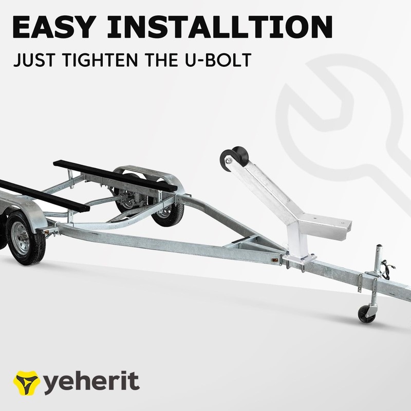 Boat Trailer Winch Stand with Roller,Fits3"x4"Frames,Multiple Height Adjustments gallery