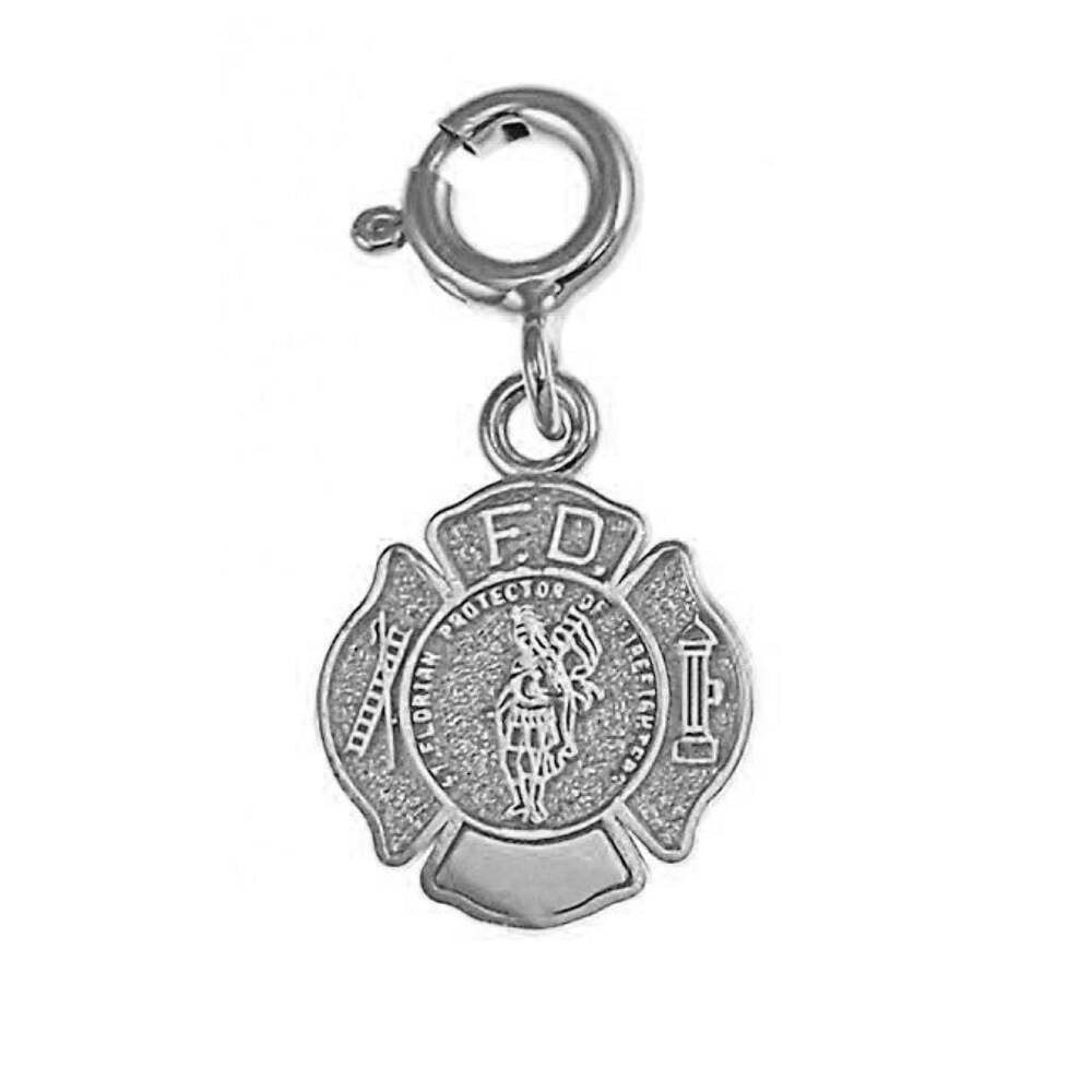 Firefighter Sign Charm Pendant 14k Gold (1.2 Grams) gallery