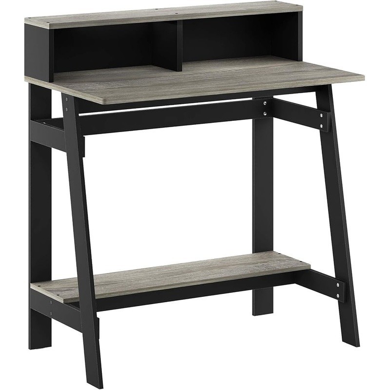 Compact A-frame Computer Desk W/ Hutch Durable Engineered Wood Functional Design gallery