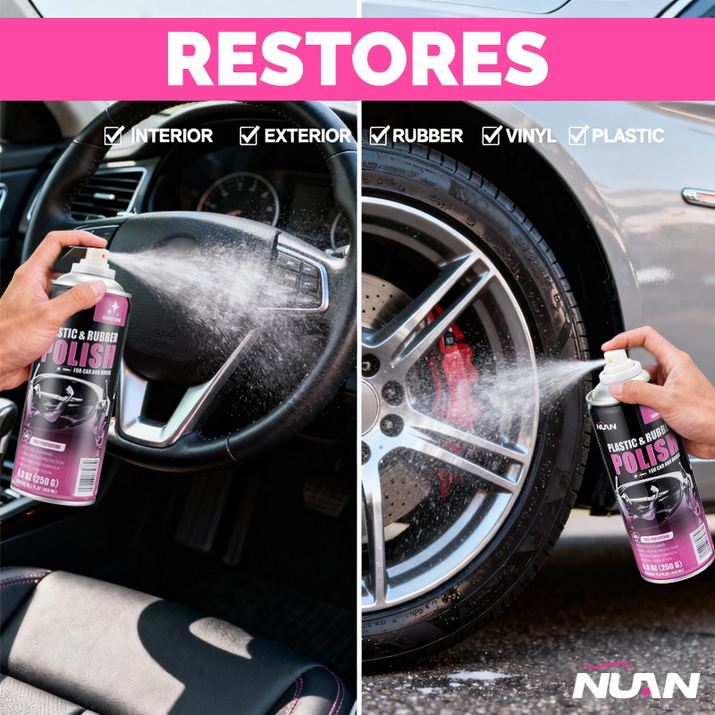 Car Interior Polish Cleaner - 3Pack 450ml & Cleaner Spray, Quick Shine Safe US gallery