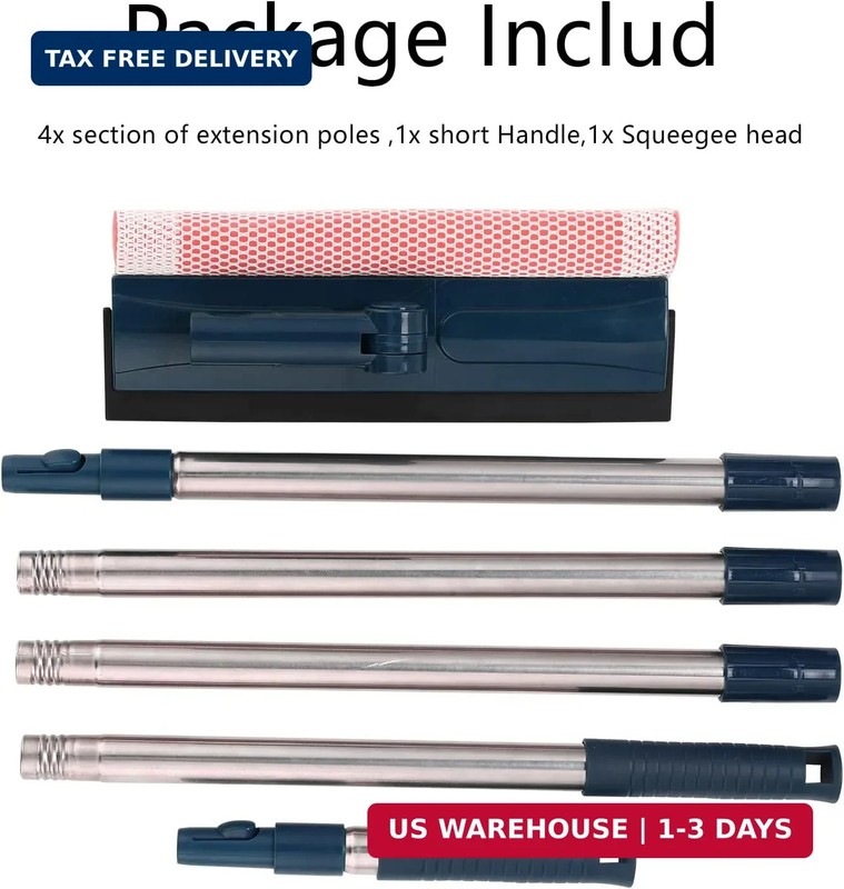 Professional Window Squeegee,2-in-1 Window Cleaner with 56" Long Stainless Steel gallery