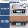 88lb Commercial Digital Kitchen Scale 40kg/1g, with 6 Units Conversion, Stain... gallery