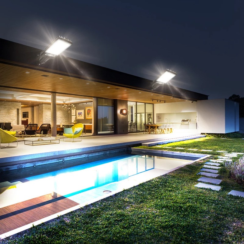 2/8X LED Solar Flood Light Motion Sensor Wall Street Yard Outdoor Security Lamp gallery
