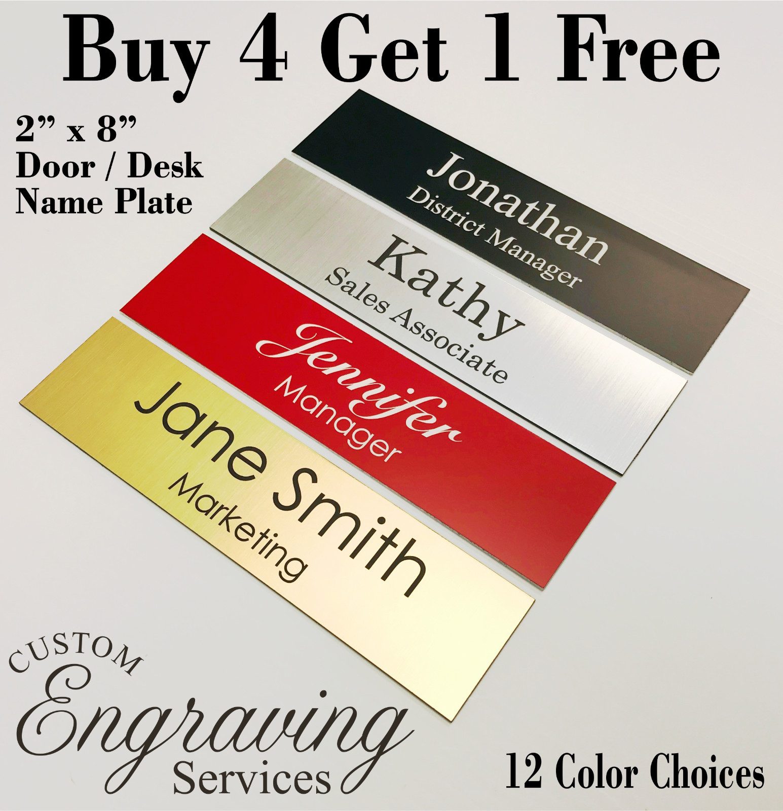NAME PLATE FOR OFFICE DESK OR DOOR (2"X8") SIGN PLAQUE PERSONALIZATION OFFICE gallery